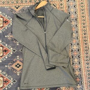 Nike Pro Heather Gray DRI-Fit Half Zip